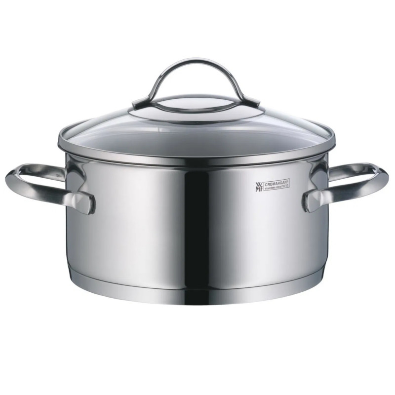 Σετ κατσαρόλες WMF Provence Plus 5, 9 μέρη, Ανοξείδωτο ατσάλι 18/10, Πάτος TransTherm πολλαπλών στρώσεων, Επαγωγή, Ασημί