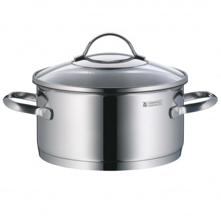 Σετ κατσαρόλες WMF Provence Plus 5, 9 μέρη, Ανοξείδωτο ατσάλι 18/10, Πάτος TransTherm πολλαπλών στρώσεων, Επαγωγή, Ασημί