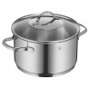 Σετ κατσαρόλες WMF Provence Plus 5, 9 μέρη, Ανοξείδωτο ατσάλι 18/10, Πάτος TransTherm πολλαπλών στρώσεων, Επαγωγή, Ασημί