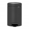Κάδος απορριμμάτων με πεντάλ Brabantia NewIcon 1001102, 3 L, Ομαλό κλείσιμο, Αντιολισθητική βάση, Ορυκτή επίστρωση, Σκούρο γκρι