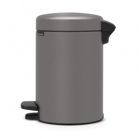 Κάδος απορριμμάτων με πεντάλ Brabantia NewIcon 1001096, 3 L, Ομαλό κλείσιμο, Αντιολισθητική βάση, Ορυκτή επίστρωση, Γκρι