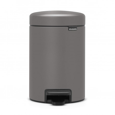 Κάδος απορριμμάτων με πεντάλ Brabantia NewIcon 1001096, 3 L, Ομαλό κλείσιμο, Αντιολισθητική βάση, Ορυκτή επίστρωση, Γκρι