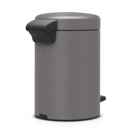 Κάδος απορριμμάτων με πεντάλ Brabantia NewIcon 1001096, 3 L, Ομαλό κλείσιμο, Αντιολισθητική βάση, Ορυκτή επίστρωση, Γκρι