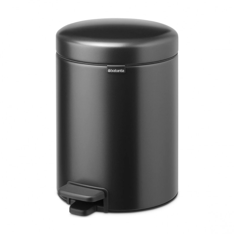 Κάδος απορριμμάτων με πεντάλ Brabantia NewIcon 1008838, 5 L, Ομαλό κλείσιμο, Αντιολισθητική βάση, Σκούρο γκρι