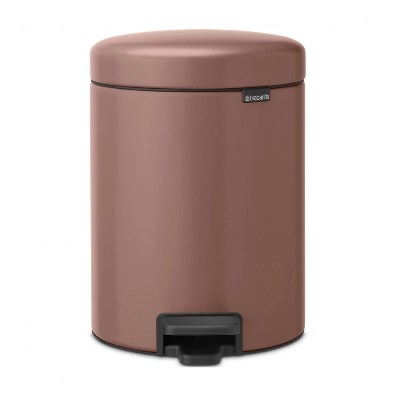 Κάδος με πεντάλ Brabantia NewIcon 1008841, 5 L, Ομαλό κλείσιμο, Αντιολισθητική βάση, Σατινέ φινίρισμα, Καφέ