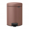 Κάδος με πεντάλ Brabantia NewIcon 1008841, 5 L, Ομαλό κλείσιμο, Αντιολισθητική βάση, Σατινέ φινίρισμα, Καφέ