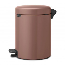 Κάδος με πεντάλ Brabantia NewIcon 1008841, 5 L, Ομαλό κλείσιμο, Αντιολισθητική βάση, Σατινέ φινίρισμα, Καφέ
