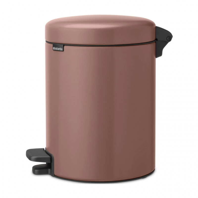 Κάδος με πεντάλ Brabantia NewIcon 1008841, 5 L, Ομαλό κλείσιμο, Αντιολισθητική βάση, Σατινέ φινίρισμα, Καφέ