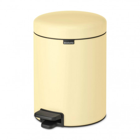 Κάδος με πεντάλ Brabantia NewIcon 1008840, 5 L, Εύκολο κλείσιμο, Αντιολισθητική βάση, Κίτρινο