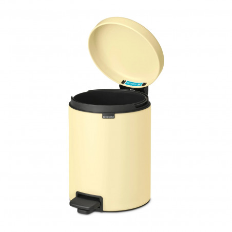 Κάδος με πεντάλ Brabantia NewIcon 1008840, 5 L, Εύκολο κλείσιμο, Αντιολισθητική βάση, Κίτρινο