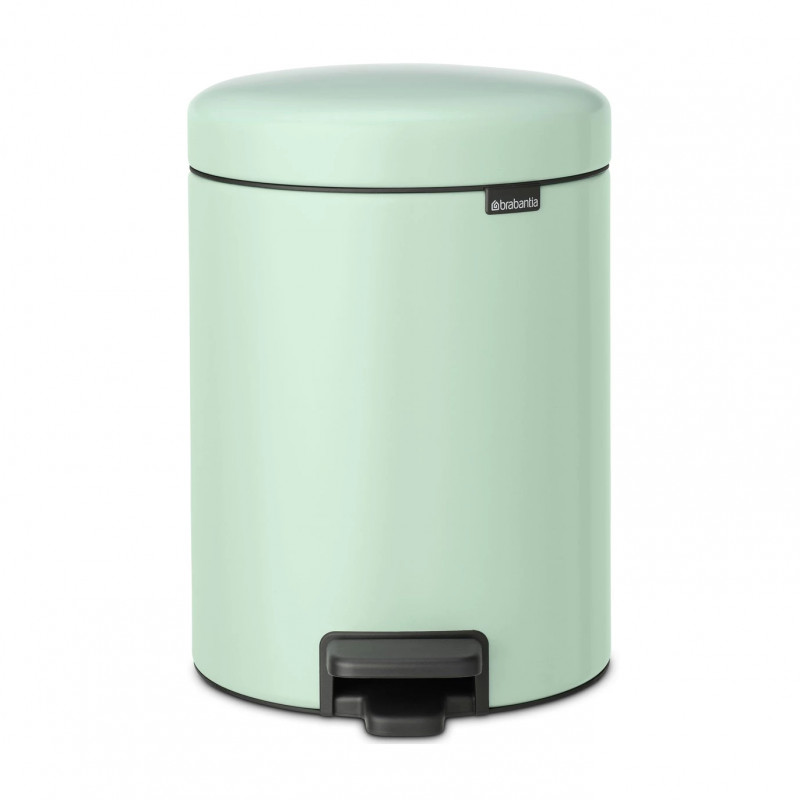 Κάδος με πεντάλ Brabantia NewIcon 1008839, 5 L, Εύκολο κλείσιμο, Αντιολισθητική βάση, Ανοιχτό πράσινο