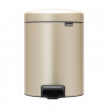 Κάδος με πεντάλ Brabantia NewIcon 1003198, 5 L, Ομαλό κλείσιμο, Αντιολισθητική βάση, Μεταλλικό χρυσό
