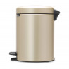 Κάδος με πεντάλ Brabantia NewIcon 1003198, 5 L, Ομαλό κλείσιμο, Αντιολισθητική βάση, Μεταλλικό χρυσό