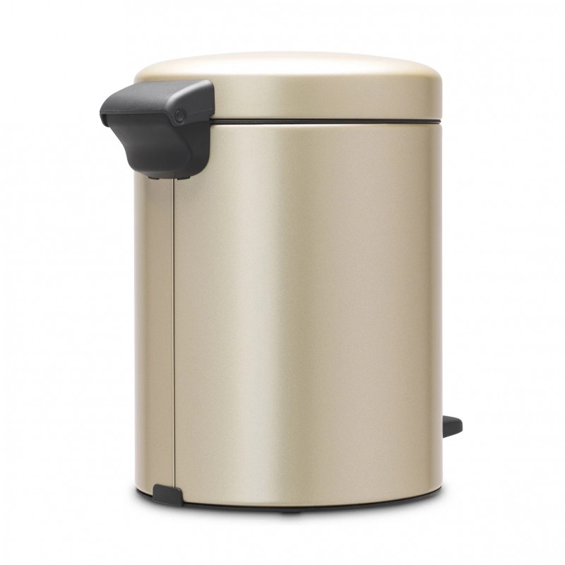 Κάδος με πεντάλ Brabantia NewIcon 1003198, 5 L, Ομαλό κλείσιμο, Αντιολισθητική βάση, Μεταλλικό χρυσό