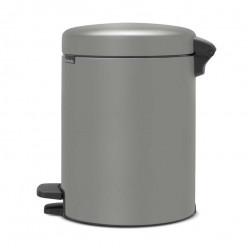 Κάδος απορριμμάτων με πεντάλ Brabantia NewIcon 1001097, 5 L, Ομαλό κλείσιμο, Αντιολισθητική βάση, Ορυκτή επίστρωση, Γκρι