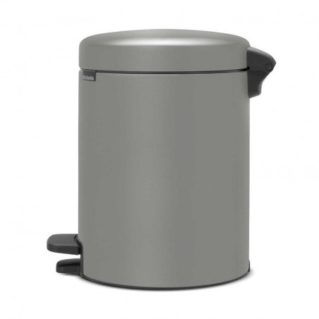 Κάδος απορριμμάτων με πεντάλ Brabantia NewIcon 1001097, 5 L, Ομαλό κλείσιμο, Αντιολισθητική βάση, Ορυκτή επίστρωση, Γκρι