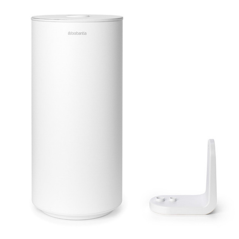 Χαρτοθήκη τουαλέτας Brabantia MindSet Mineral 1005677, Διπλό, Επιδαπέδια ή επιτοίχια τοποθέτηση, Φινίρισμα Mineral, Λευκό