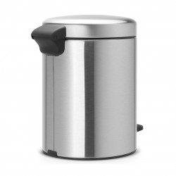 Κάδος με πεντάλ Brabantia NewIcon 649011, 5 L, Εύκολο κλείσιμο, Αντιολισθητική βάση, Inox/Matte