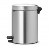 Κάδος με πεντάλ Brabantia NewIcon 649011, 5 L, Εύκολο κλείσιμο, Αντιολισθητική βάση, Inox/Matte