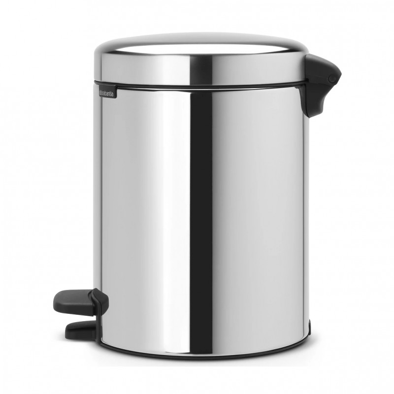 Κάδος απορριμμάτων με πεντάλ Brabantia NewIcon 649010, 5 L, Εύκολο κλείσιμο, Αντιολισθητική βάση, Inox