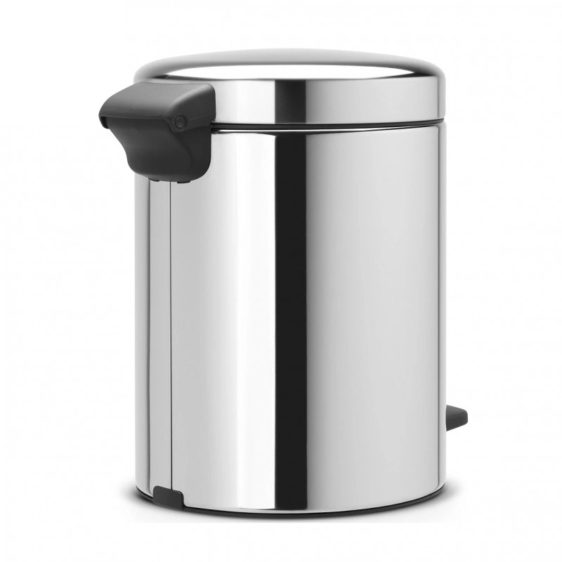 Κάδος απορριμμάτων με πεντάλ Brabantia NewIcon 649010, 5 L, Εύκολο κλείσιμο, Αντιολισθητική βάση, Inox