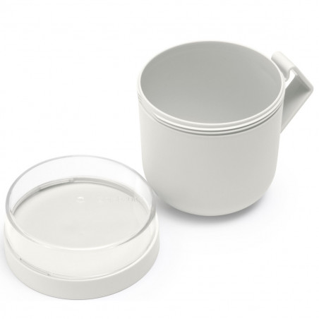 Κύπελλο σούπας με καπάκι Brabantia Make&Take 1006295, 600+180 ml, Καπάκι με βίδα, χωρίς BPA, Γκρι