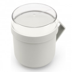 Κύπελλο σούπας με καπάκι Brabantia Make&Take 1006295, 600+180 ml, Καπάκι με βίδα, χωρίς BPA, Γκρι