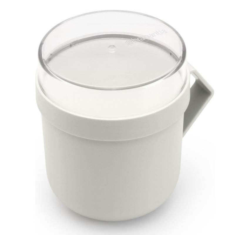 Κύπελλο σούπας με καπάκι Brabantia Make&Take 1006295, 600+180 ml, Καπάκι με βίδα, χωρίς BPA, Γκρι