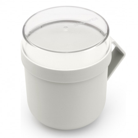 Κύπελλο σούπας με καπάκι Brabantia Make&Take 1006295, 600+180 ml, Καπάκι με βίδα, χωρίς BPA, Γκρι