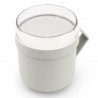 Κύπελλο σούπας με καπάκι Brabantia Make&Take 1006295, 600+180 ml, Καπάκι με βίδα, χωρίς BPA, Γκρι