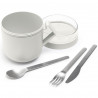 Κύπελλο σούπας με καπάκι Brabantia Make&Take 1006295, 600+180 ml, Καπάκι με βίδα, χωρίς BPA, Γκρι