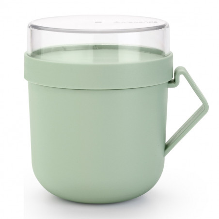Κύπελλο σούπας με καπάκι Brabantia Make&Take 1006294, 600+180 ml, Καπάκι με βίδα, χωρίς BPA, Πράσινο