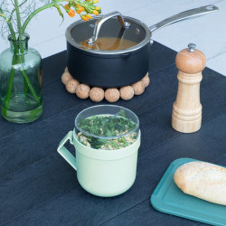 Κύπελλο σούπας με καπάκι Brabantia Make&Take 1006294, 600+180 ml, Καπάκι με βίδα, χωρίς BPA, Πράσινο