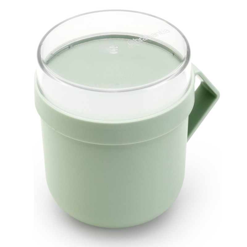 Κύπελλο σούπας με καπάκι Brabantia Make&Take 1006294, 600+180 ml, Καπάκι με βίδα, χωρίς BPA, Πράσινο