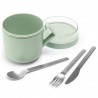 Κύπελλο σούπας με καπάκι Brabantia Make&Take 1006294, 600+180 ml, Καπάκι με βίδα, χωρίς BPA, Πράσινο