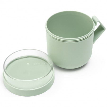 Κύπελλο σούπας με καπάκι Brabantia Make&Take 1006294, 600+180 ml, Καπάκι με βίδα, χωρίς BPA, Πράσινο