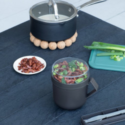 Κύπελλο σούπας με καπάκι Brabantia Make&Take 1006293, 600+180 ml, Καπάκι με βίδα, χωρίς BPA, Σκούρο γκρι