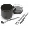 Κύπελλο σούπας με καπάκι Brabantia Make&Take 1006293, 600+180 ml, Καπάκι με βίδα, χωρίς BPA, Σκούρο γκρι