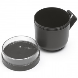 Κύπελλο σούπας με καπάκι Brabantia Make&Take 1006293, 600+180 ml, Καπάκι με βίδα, χωρίς BPA, Σκούρο γκρι