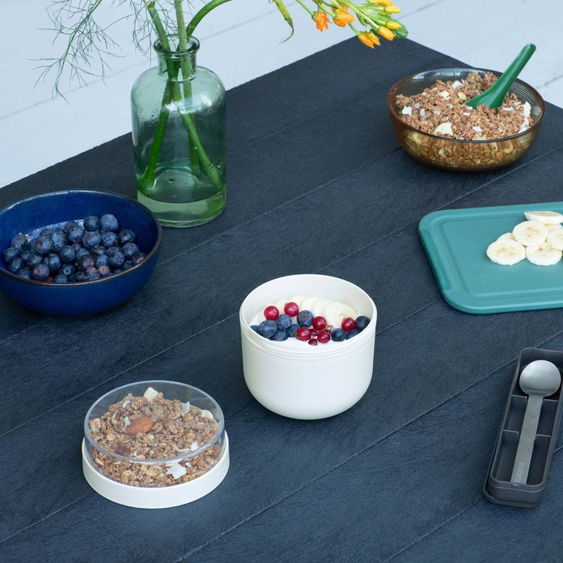 Μπολ πρωινού Brabantia Make&Take 1006298, 500+180 ml, Βιδωτό καπάκι, χωρίς BPA, Γκρι