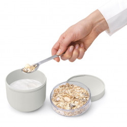 Μπολ πρωινού Brabantia Make&Take 1006298, 500+180 ml, Βιδωτό καπάκι, χωρίς BPA, Γκρι