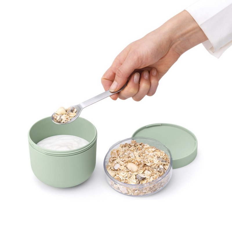 Μπολ πρωινού Brabantia Make&Take 1006297, 500+180 ml, Βιδωτό καπάκι, χωρίς BPA, Πράσινο
