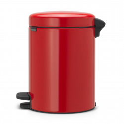 Κάδος με πεντάλ Brabantia NewIcon 649006, 5 L, Εύκολο κλείσιμο, Αντιολισθητική βάση, Κόκκινο