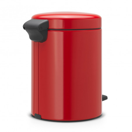 Κάδος με πεντάλ Brabantia NewIcon 649006, 5 L, Εύκολο κλείσιμο, Αντιολισθητική βάση, Κόκκινο