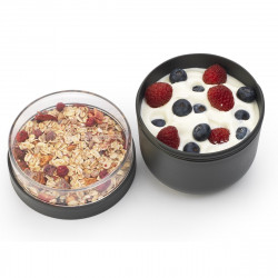 Brabantia Make&Take μπολ πρωινού 1006296, 500+180 ml, βιδωτό κλείσιμο, BPA Free, σκούρο γκρι