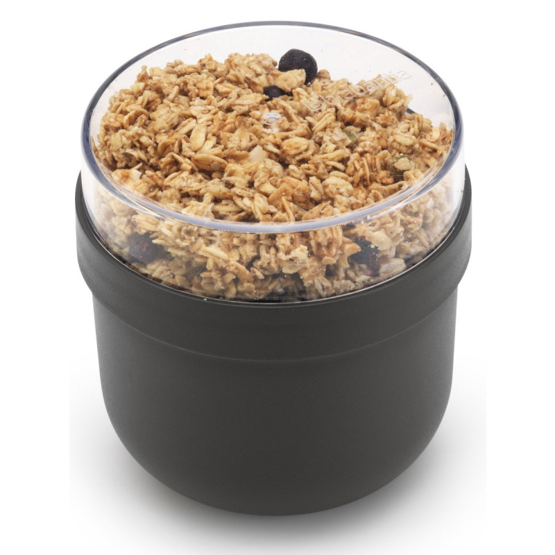 Brabantia Make&Take μπολ πρωινού 1006296, 500+180 ml, βιδωτό κλείσιμο, BPA Free, σκούρο γκρι