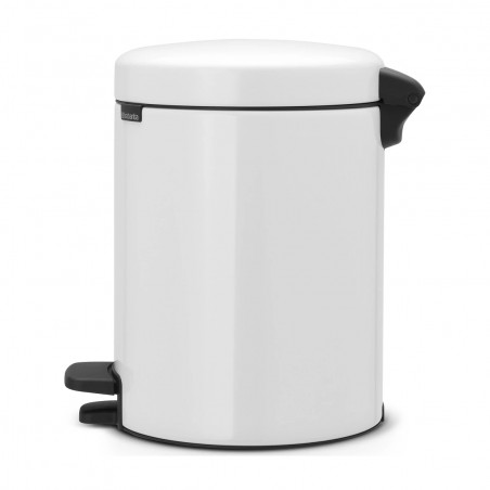 Κάδος με πεντάλ Brabantia NewIcon 649004, 5 L, Εύκολο κλείσιμο, Αντιολισθητική βάση, Λευκό