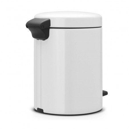 Κάδος με πεντάλ Brabantia NewIcon 649004, 5 L, Εύκολο κλείσιμο, Αντιολισθητική βάση, Λευκό