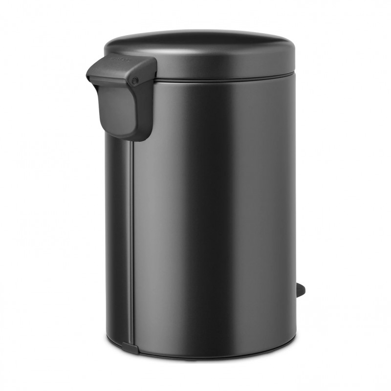 Κάδος με πεντάλ Brabantia NewIcon 1008842, 12 L, Ομαλό κλείσιμο, Αντιολισθητική βάση, Σκούρο γκρι