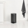 Κάδος με πεντάλ Brabantia NewIcon 1008842, 12 L, Ομαλό κλείσιμο, Αντιολισθητική βάση, Σκούρο γκρι